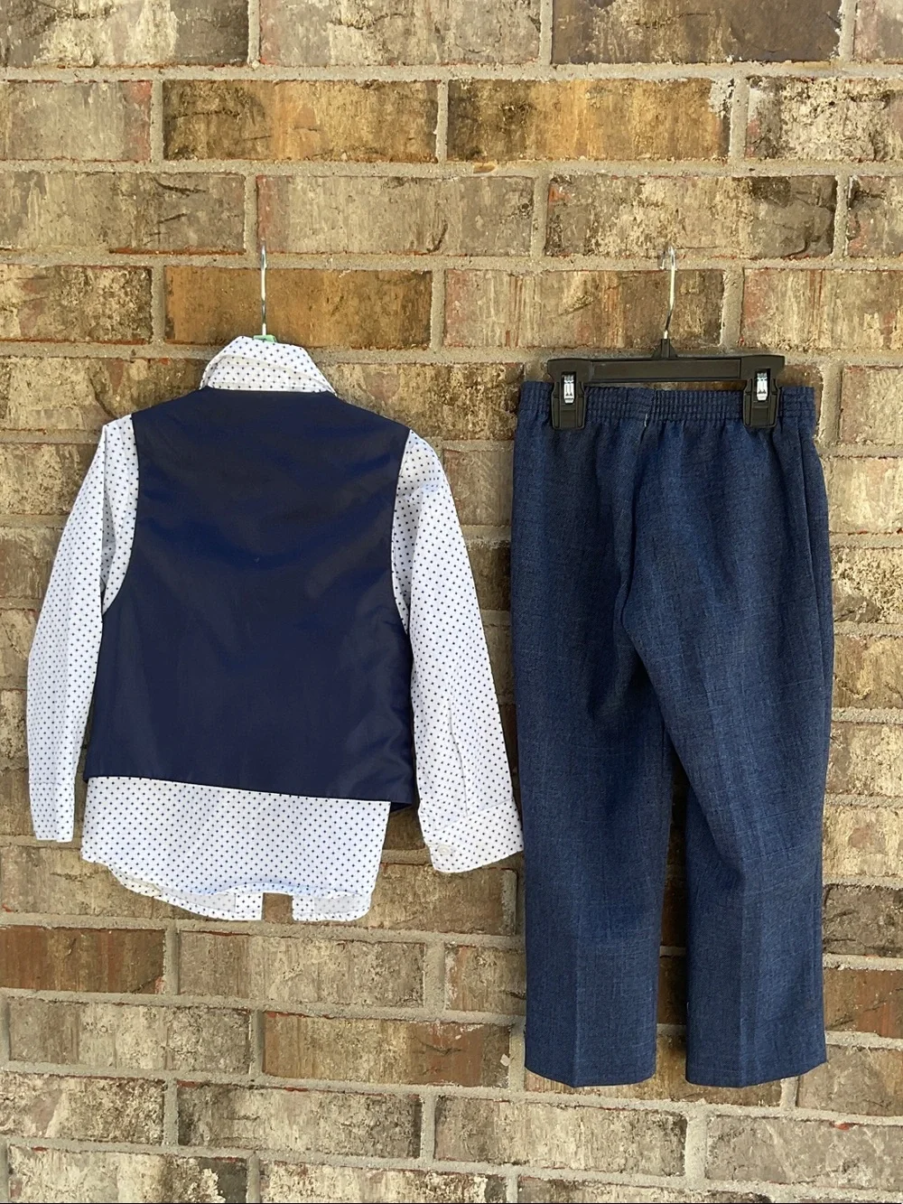 Take 50% OFF- Van Heusen 3pcs Boys Navy Blue Dress Vest, Shirt&Pants Set, Size-5